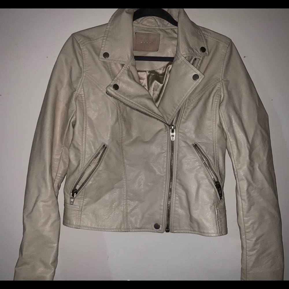 Blank NYC cream/white leather jacket